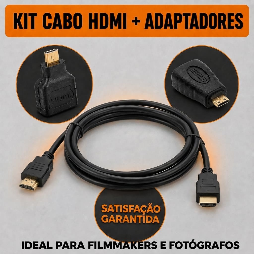 Cabo Hdmi Adaptador Mini Micro Smart Tv Notebook 1,5 Metro Video Câmera
