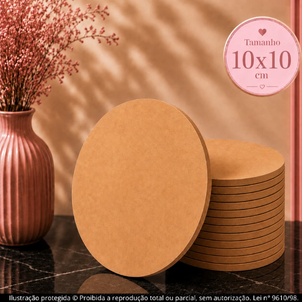 Kit 10/20/50 unid Bolachas Sousplat Supla Suplat em MDF 10cm Redondo Kit Base para Mandala Decoração