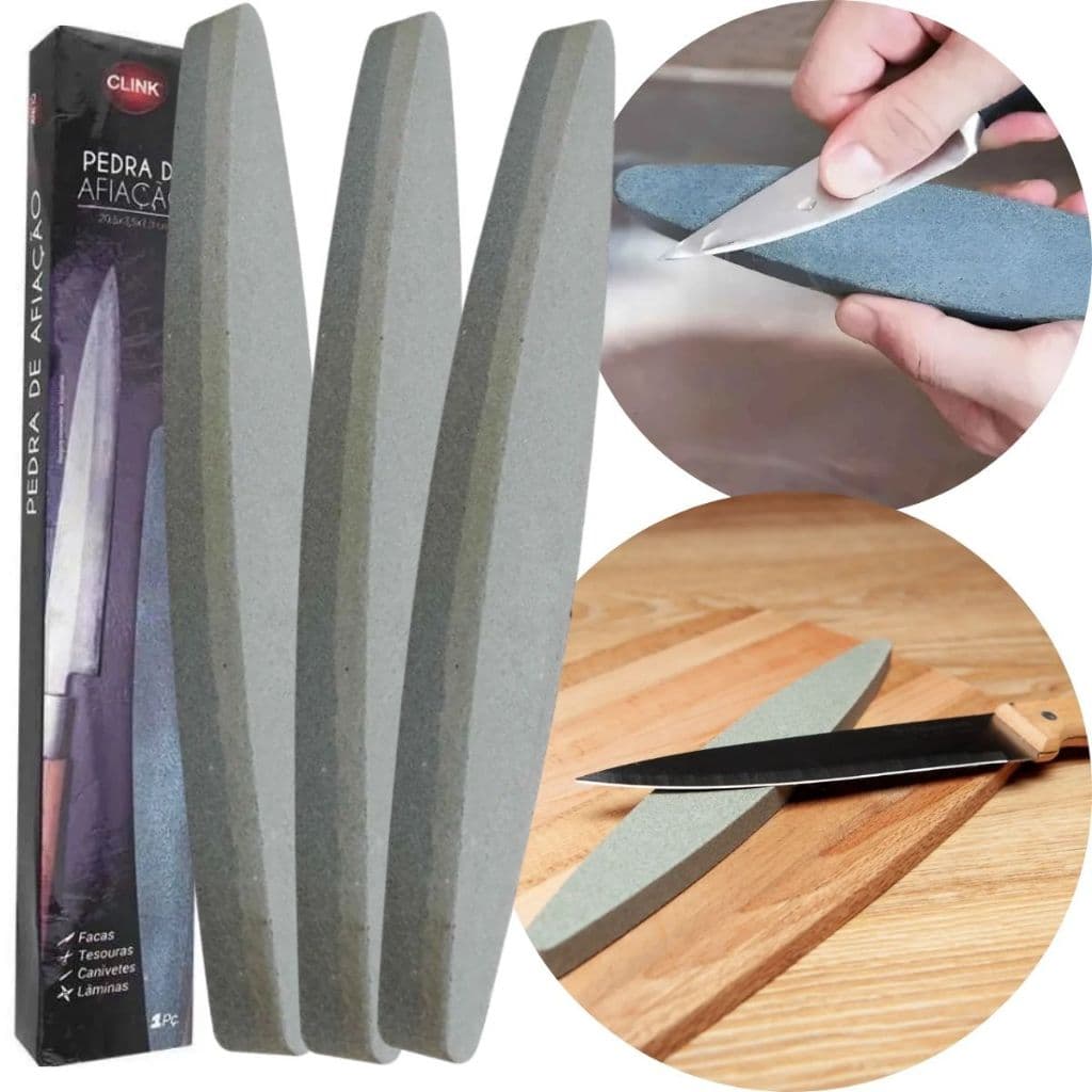 Kit 3 Amolador Afiador de Facas Tesouras Lâminas 22,5 CM Alumina Pedra Afiadores Para Amolar Afiar Faca
