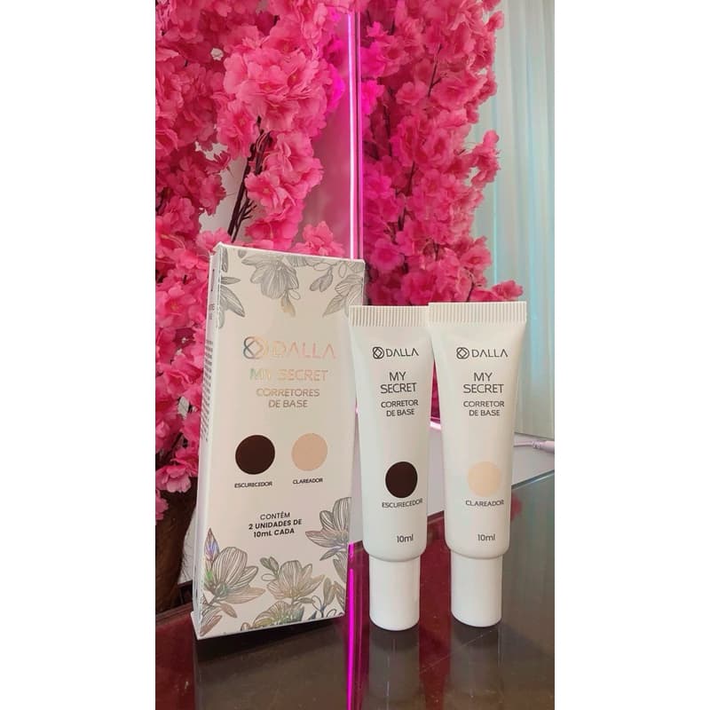 DALLA My Secret Corretor de Base 10ml - Escurecedor e Clareador - 2 Unidades por Caixa - Produtos de Beleza