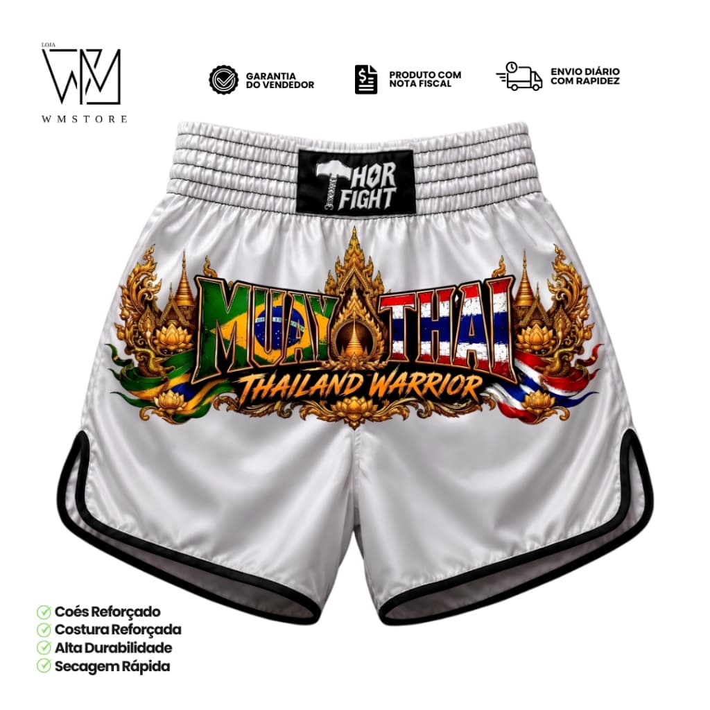 Short Muay Thai Thailand Warrior Estampa Premium Treino Luta Envio Imediato