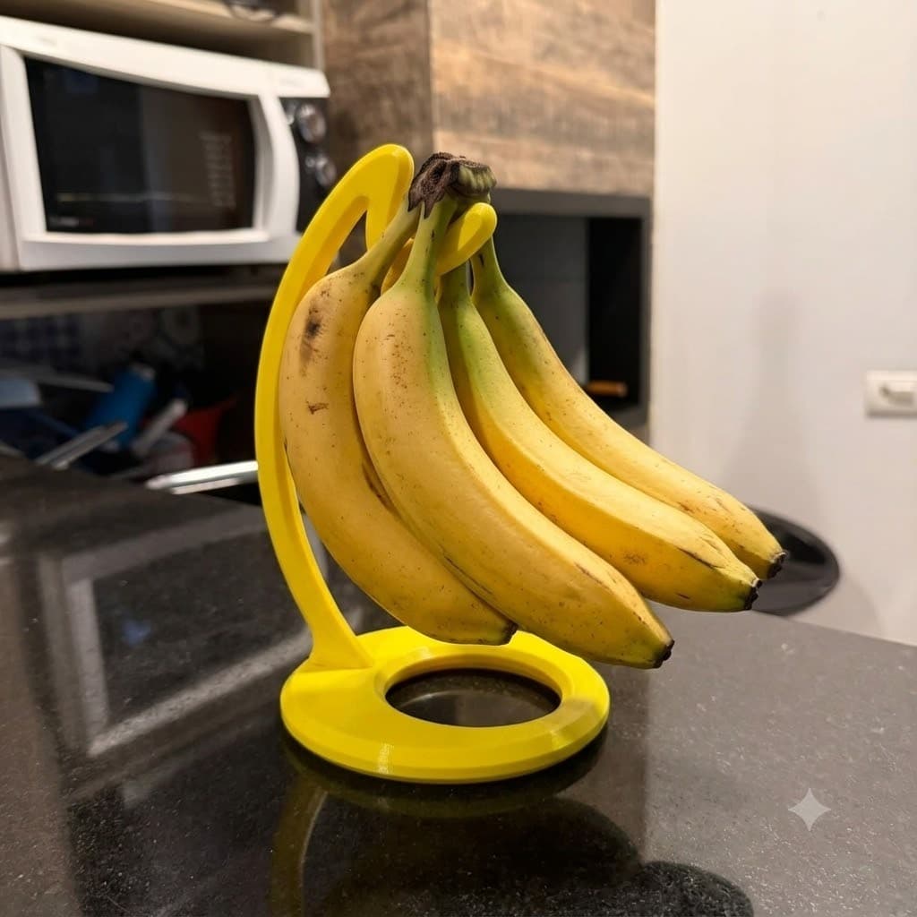Suporte de Banana Basic Gancho Fruteira Bancada Cozinha Porta Banana Organizador Frutas Amarelo