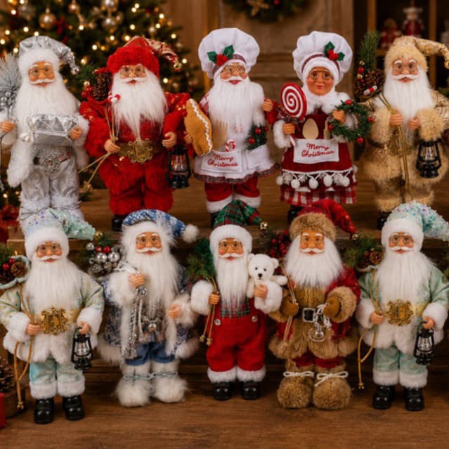 Papai Noel Decorativo Natalino Luxo 30cm – Charme e Magia para sua Decoração