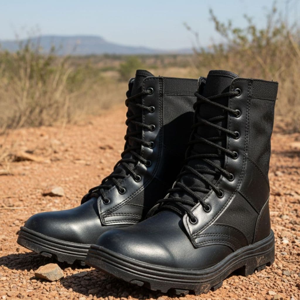 Bota Coturno Militar Solado TR Antiderrapente Impermevel Couro Alta Qualidade