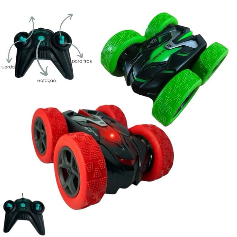Brinquedo Menino Carrinho de Controle Remoto Menino Maluco Gira 360º Luzes Drift