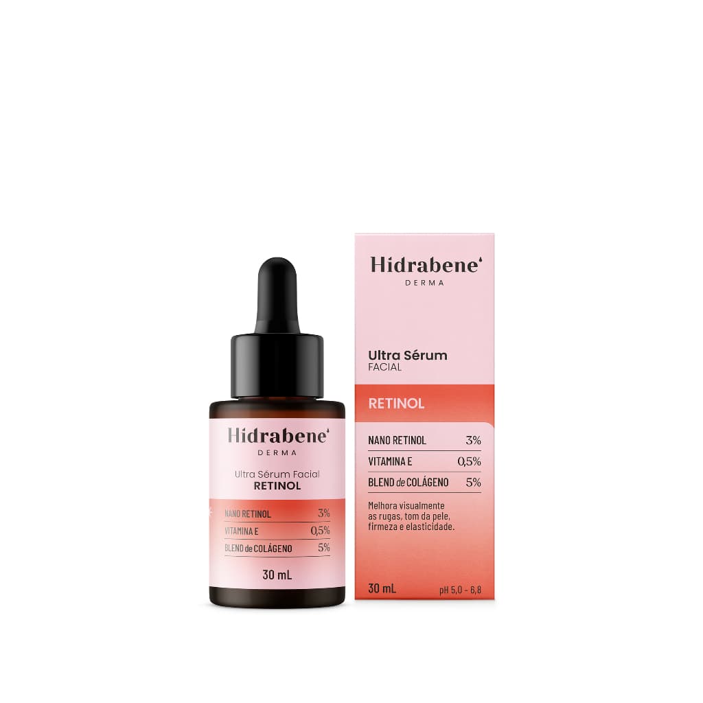 Ultra Sérum Facial Noturno Hidrabene Retinol 30g Ácido Hialurônico Vitamina E