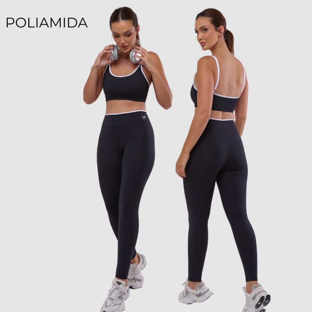 Legging Feminina Poliamida Cintura Alta Academia Fitness Modeladora Compressão