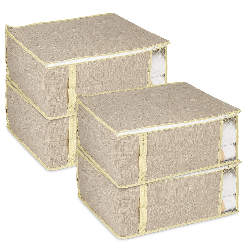 Kit Caixa Organizadora TNT com Tampa - Organizador de Roupas, Calçados e Cobertores - Caixa Multiuso Dobrável Ecológica