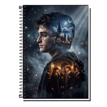 Caderno Personalizado Harry Potter| Capa Dura |1 a 20 Matérias |Escola, Organização.