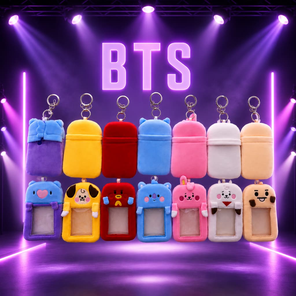 Porta Cracha Bts  Photochard Pelucia Soft Alta qualidade Kawai Fofo Cute Bt21