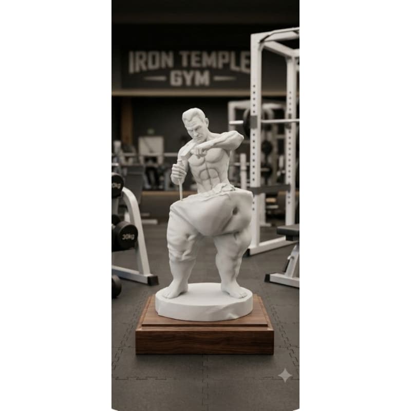 ESTATUA DE HOMEM ESCULPINDO ACADEMIA/CORPO
