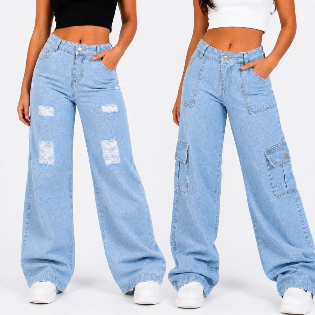 Combo calça Pantalona + cargo Menina blogueirinha Juvenil 10 ao 16 anos com bolsos laterais premium