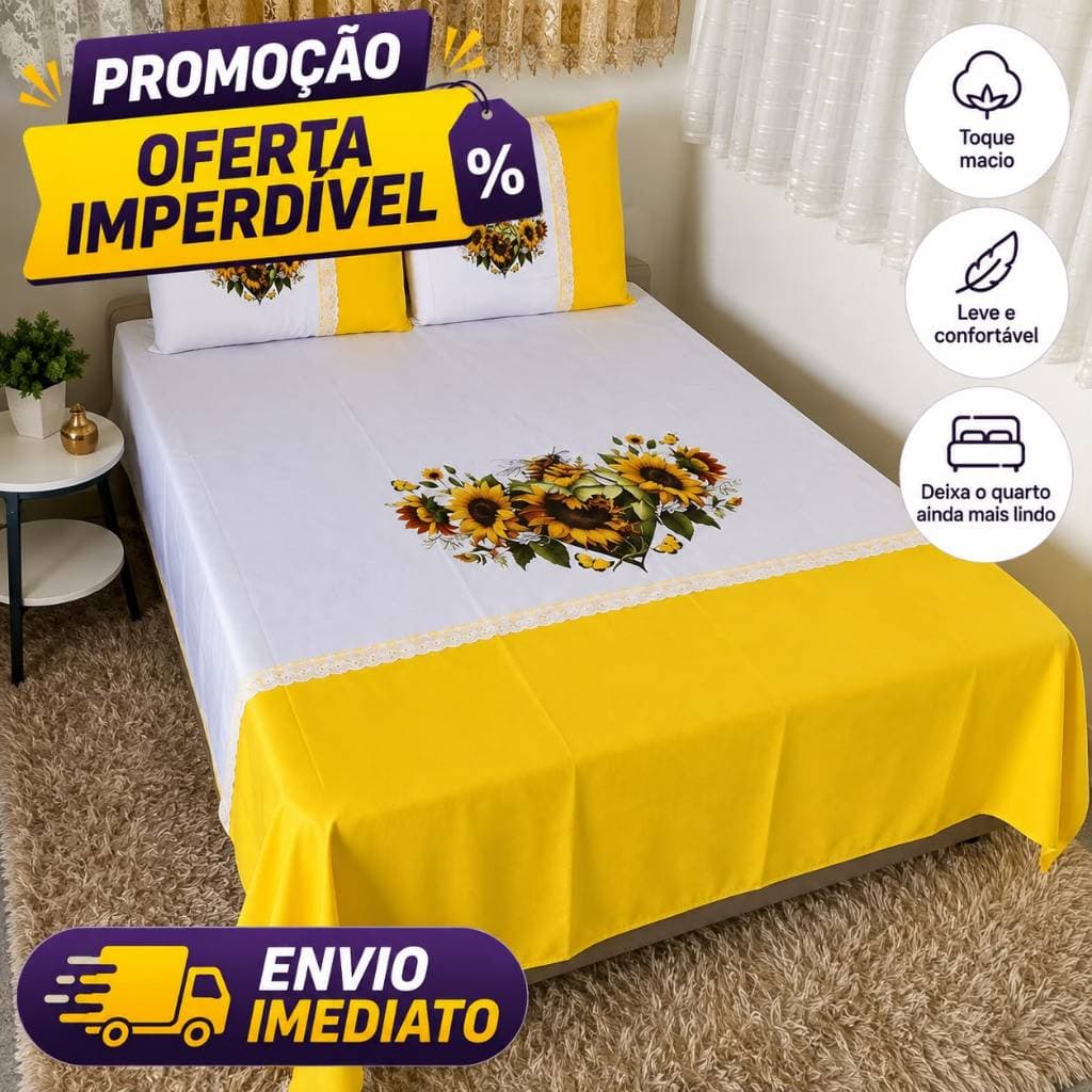 Lençol pintado casal Oxford 2,00 x 2,20 Preço de Fábrica
