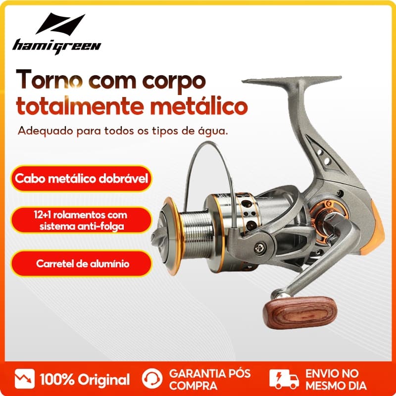 Hamigreen Carretel Molinete Dc 2000-7000 Pesca Pesada 10kg Grande 5.2:1 carretilha de pesca