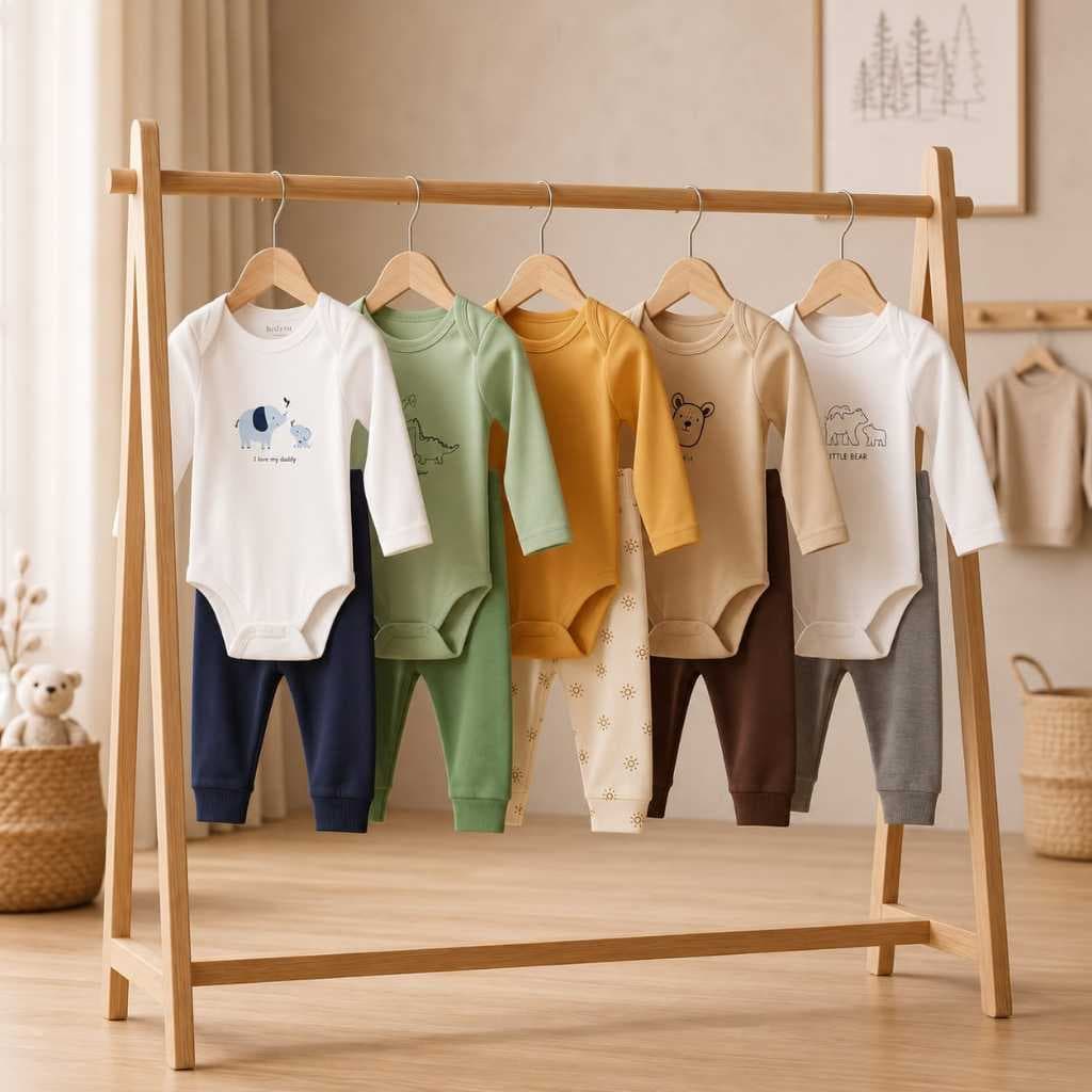KIT 10 peças Body c/ Calça Bebê menino Sortidos 100% Algodão - Serafina