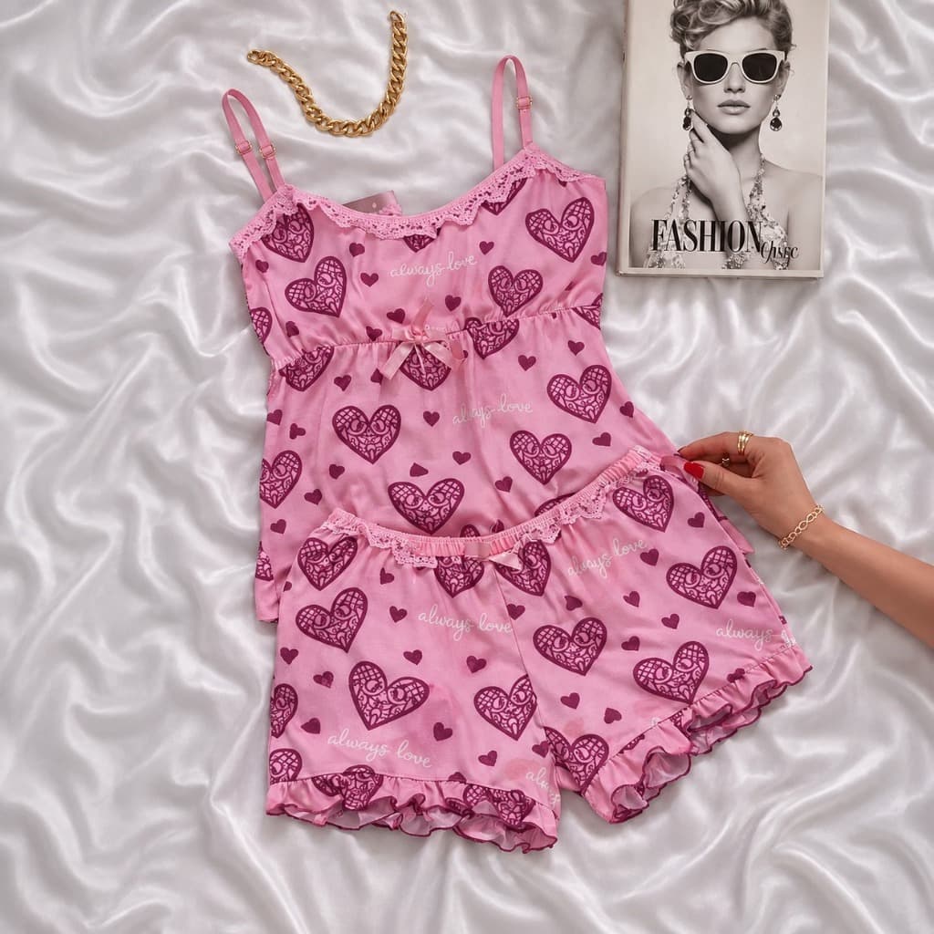 Short Doll Conforto Babadinho Pijama Roupa de Dormir Baby Doll Estampado