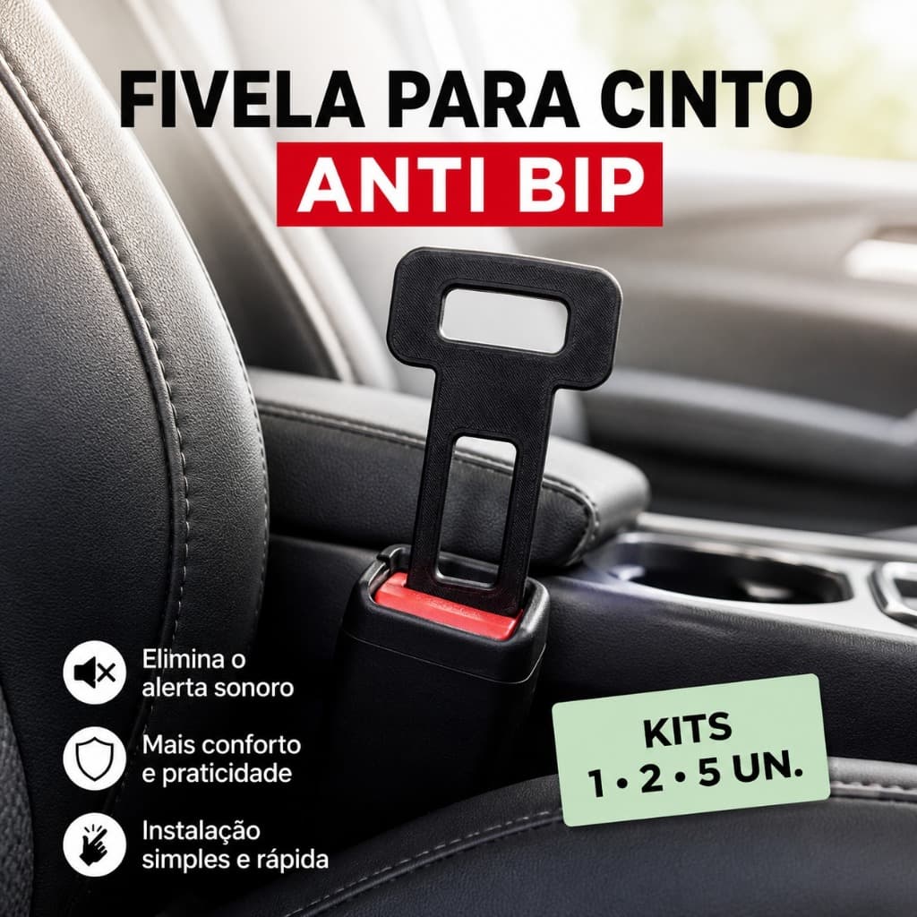 Fivela Lingueta Cinto Trava Anti Bip Som Universal