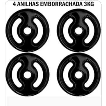 kit 4 x5kg anilhas emborrachadas 5kg,otima qualidade na cor preta ,