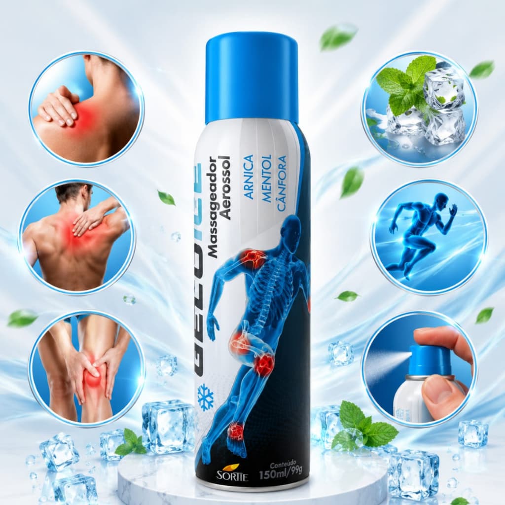 Geloice Spray Massageador Muscular Alívio Rápido 150ml