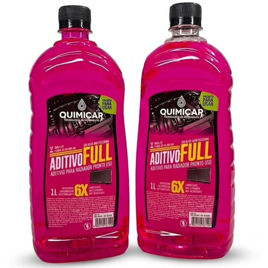 Kit Aditivo Radiador Full Quimicar Rosa 1L 2 Unidades