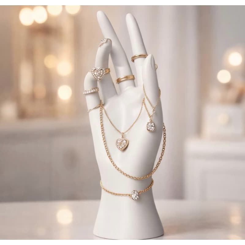 Mão Expositora Anéis Organizador Elegante Moderno Porta Joias Colar Relógio Aliança Pulseira Vitrine