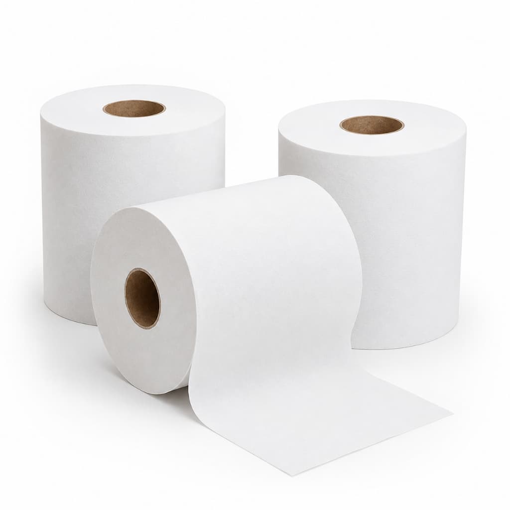 Kit 03 Papel Toalha Rolo Bobina Secar Mãos Banheiro Branco Europel