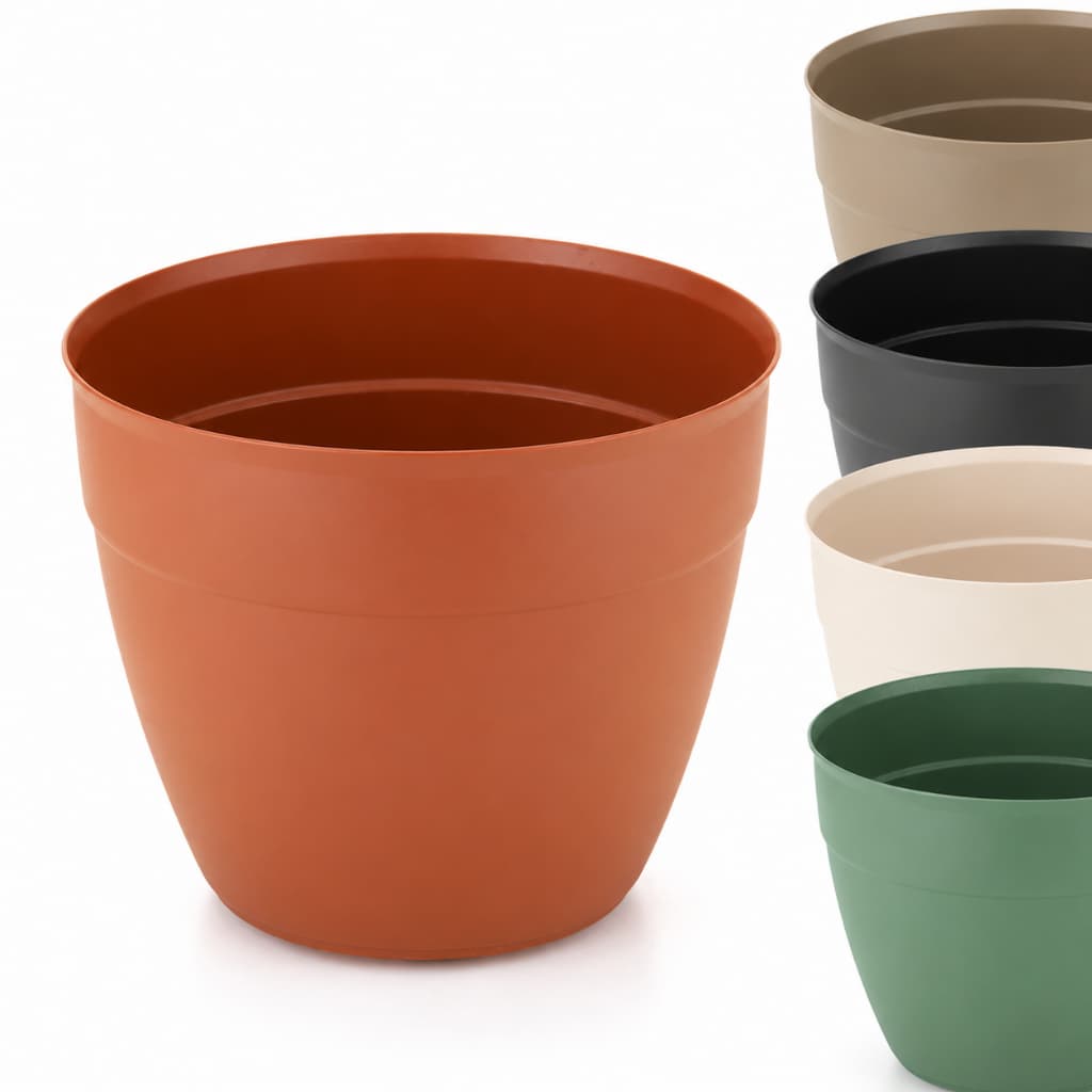 Vaso Redondo Plástico Grande 7,3L Sem Prato para Jardim Varanda e Ambientes Internos