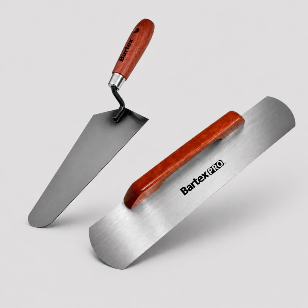 Kit Palheta Para Assentamento De Bloco + Colher de Pedreiro Reta 9 Pol. Bartex