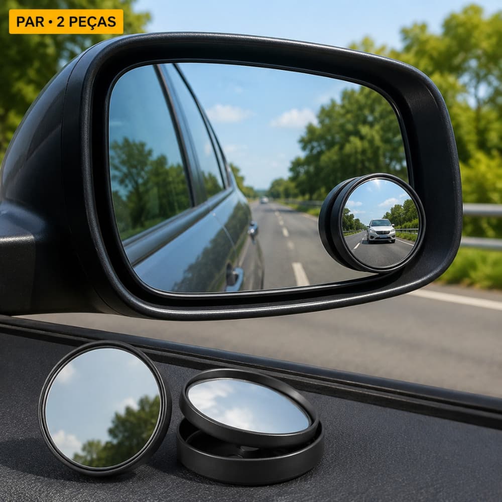 Par Espelho Auxiliar Para Retrovisor Para Carro Ponto Cego Convexo Universal Caminhão Moto