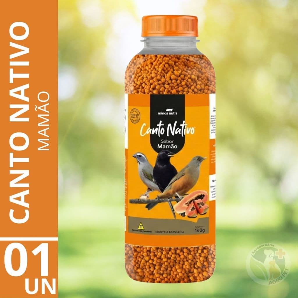 Ração extrusada mamão canto nativo 140g
