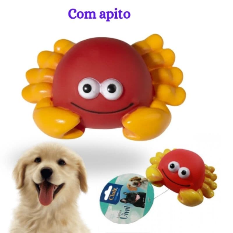 Brinquedo Pet Caranguejo com apito