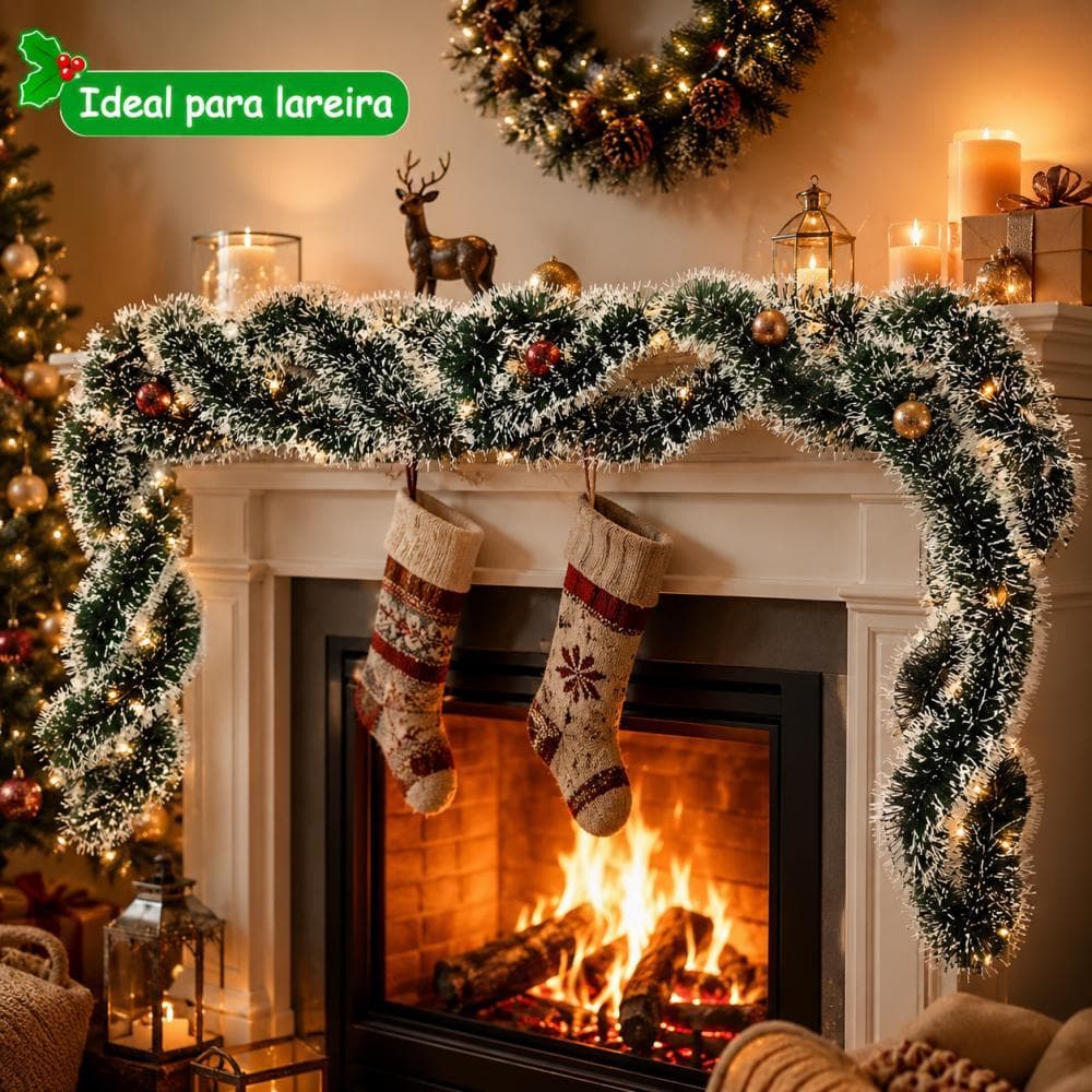 Kit 10 Galhos de Pinheiro Artificial, Enfeite de Natal Verde para Árvore, Guirlanda, Festão e Decoração Natalina