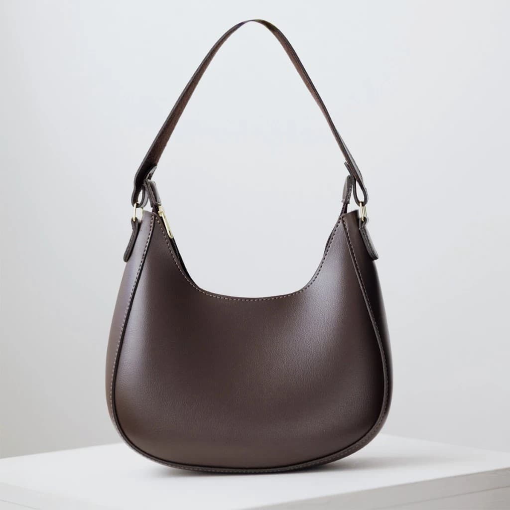 Bolsa Feminina Café Baguete Espaçosa De Ombro Estilosa Casual - CAFÉ