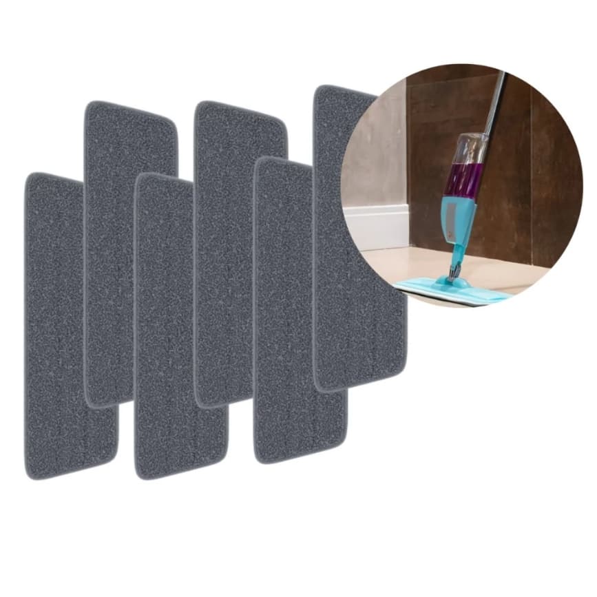 Kit Refil Mop Spray Pano Microfibra Lavável Reutilizável Para Piso Frio Sintético Madeira