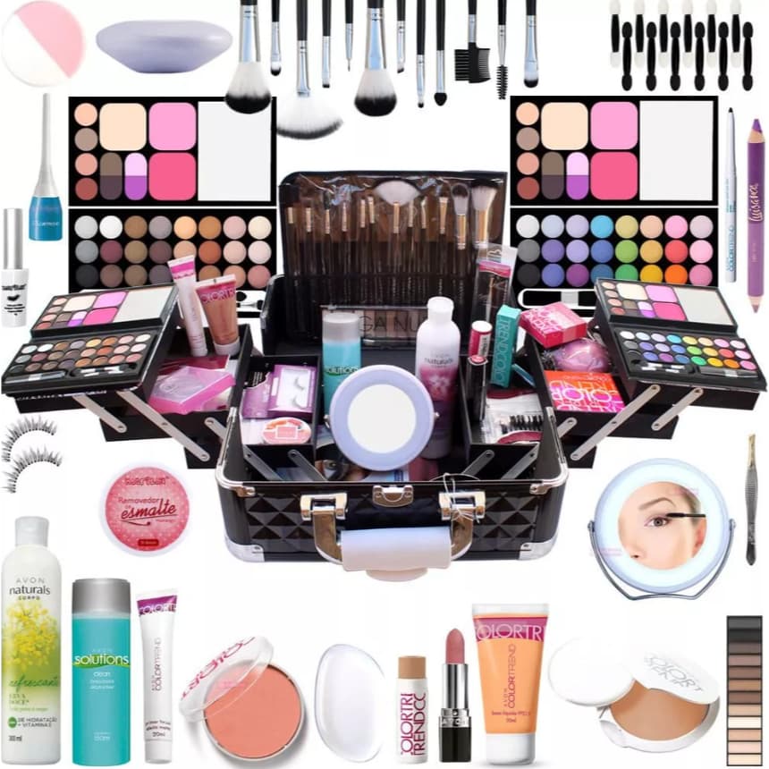 Kit de Maquiagem Variado Top Completo Com Pincéis