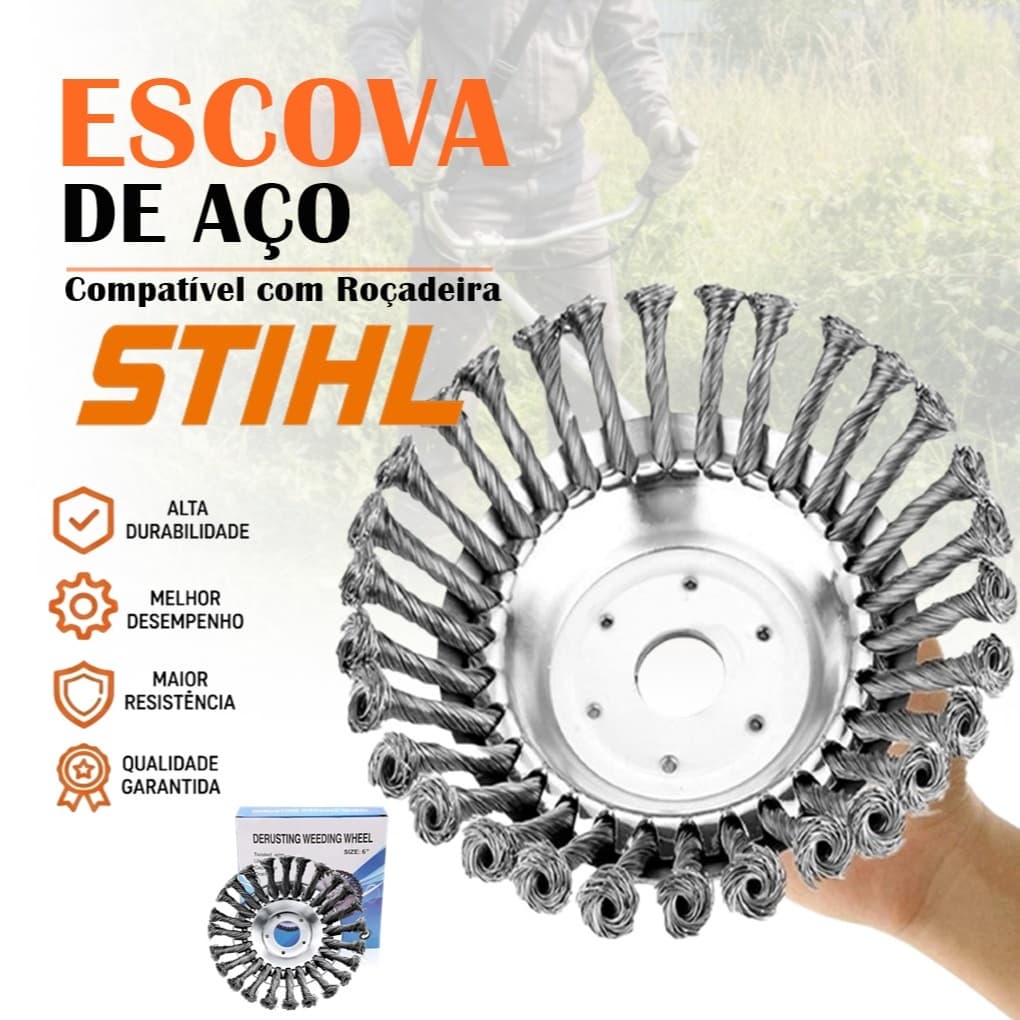 Escova De Aço Disco Lâmina Para Roçadeira A Gasolina Stihl FS160 FS161