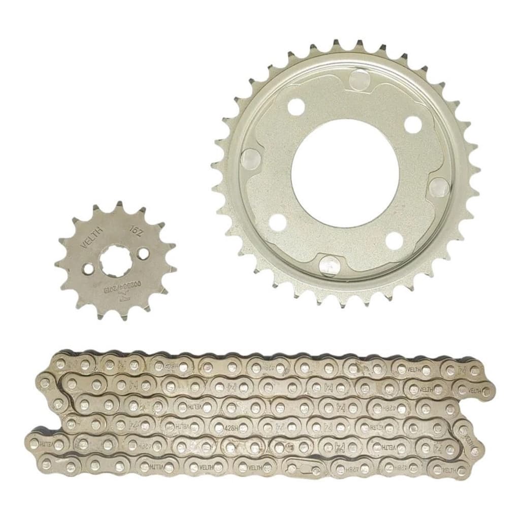 Kit Relação Transmissão Completo Corrente Coroa Pinhão - Honda Biz 100 1998 1999 2000 2001 até 2005
