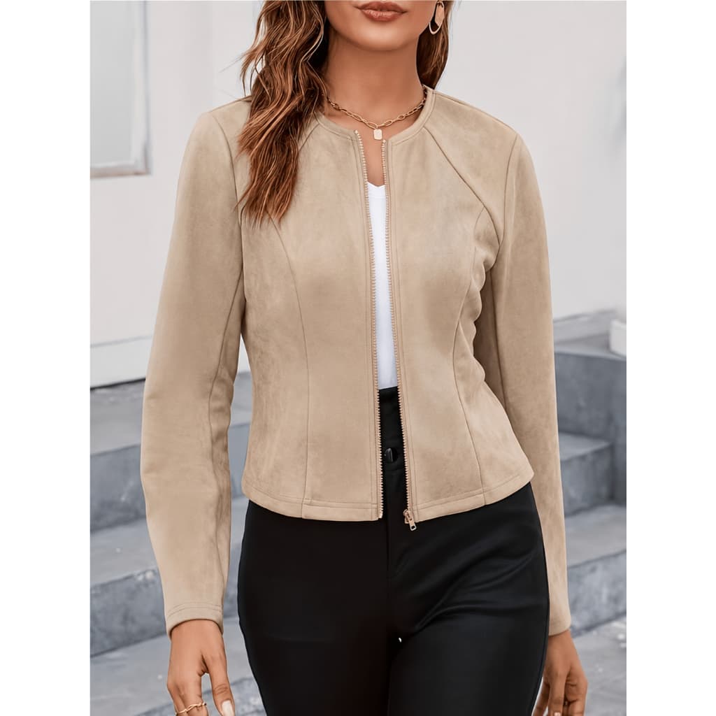 Jaqueta Feminina Casual com Zíper | Elegante, Versátil e Moderna