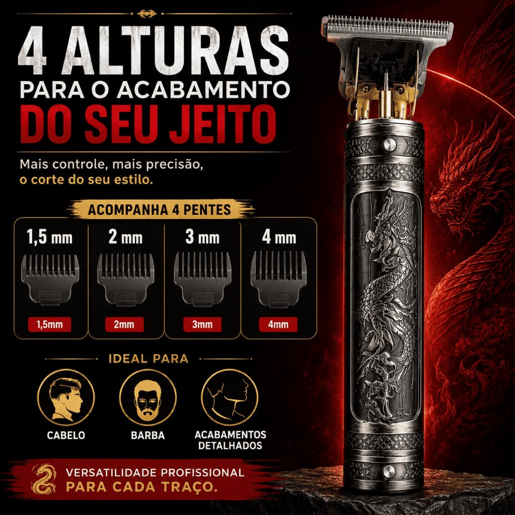Dragão - Maquina de Cortar Cabelo Acabamento Elétrica