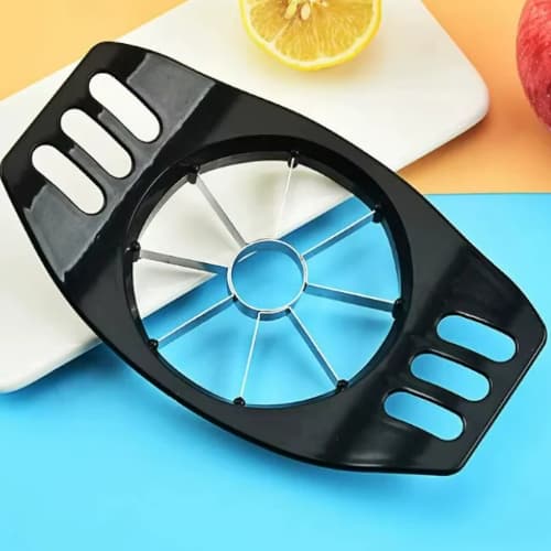 Cortador de Maçã Inox PVC 8 Fatias | Fatiador de Frutas Manual para Kiwi Ovo e Legumes