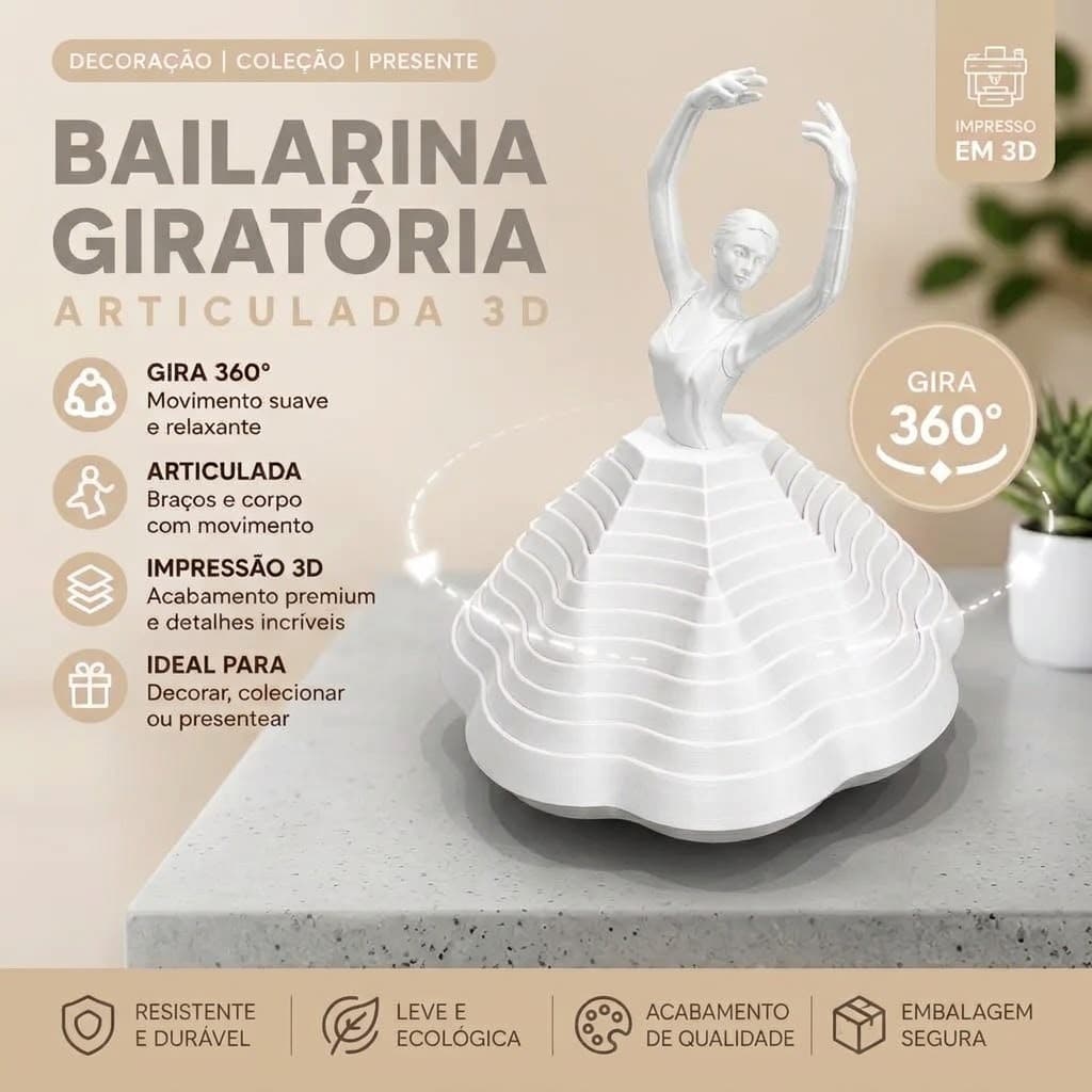 Bailarina Dançarina Articulada Decorativa