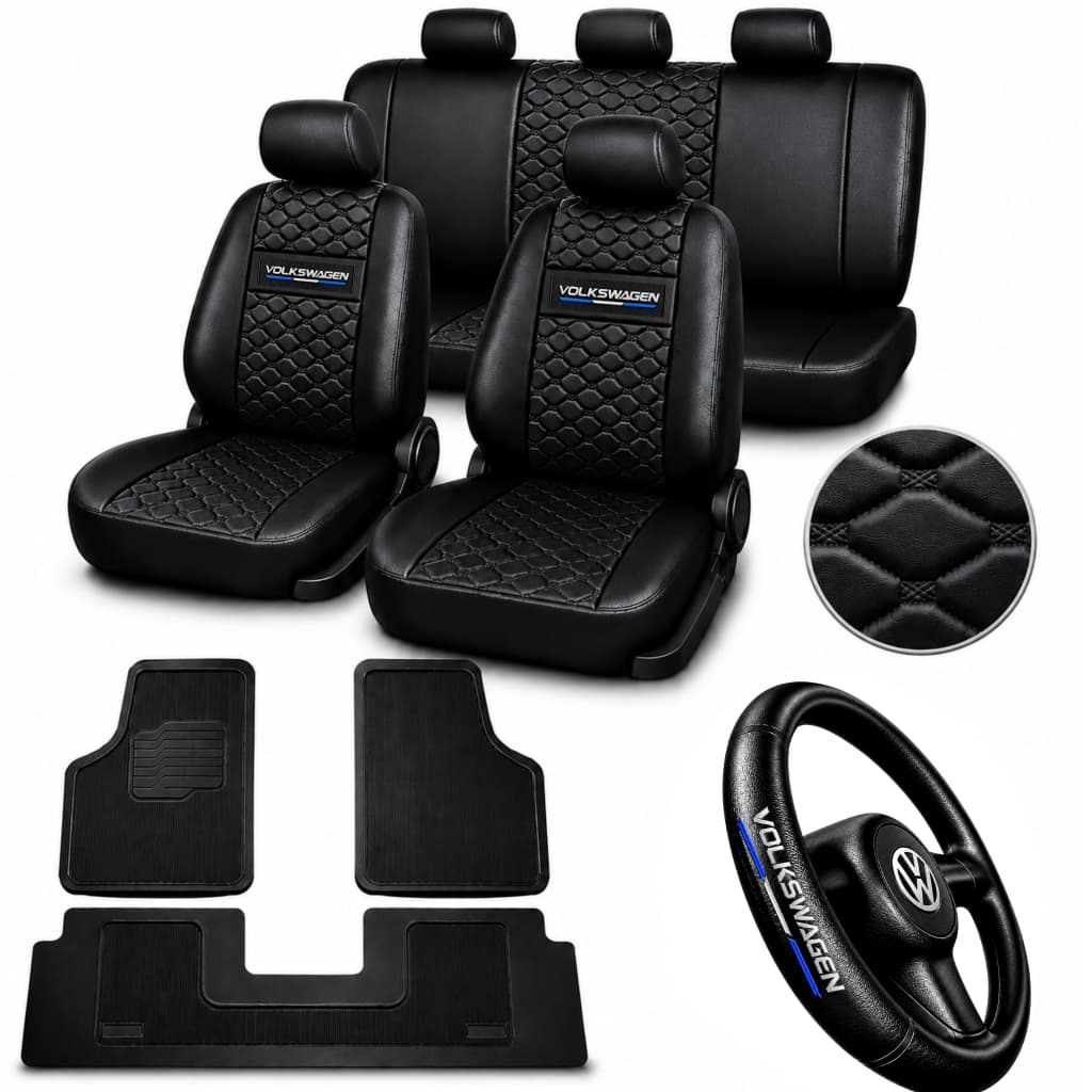 Capa Banco Automotivos Couro tapete de carro + capa volante Carro Gol G2 G3 G4 G5 G6 TODOS OS MODELO