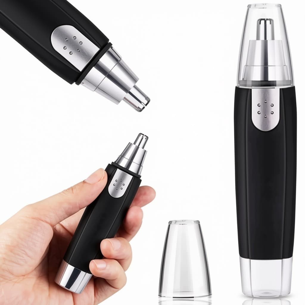 Aparador de Pelos Nariz e Orelha Elétrico Portátil Máquina Cortadora Recarregável para Ouvido Barbeador Masculino