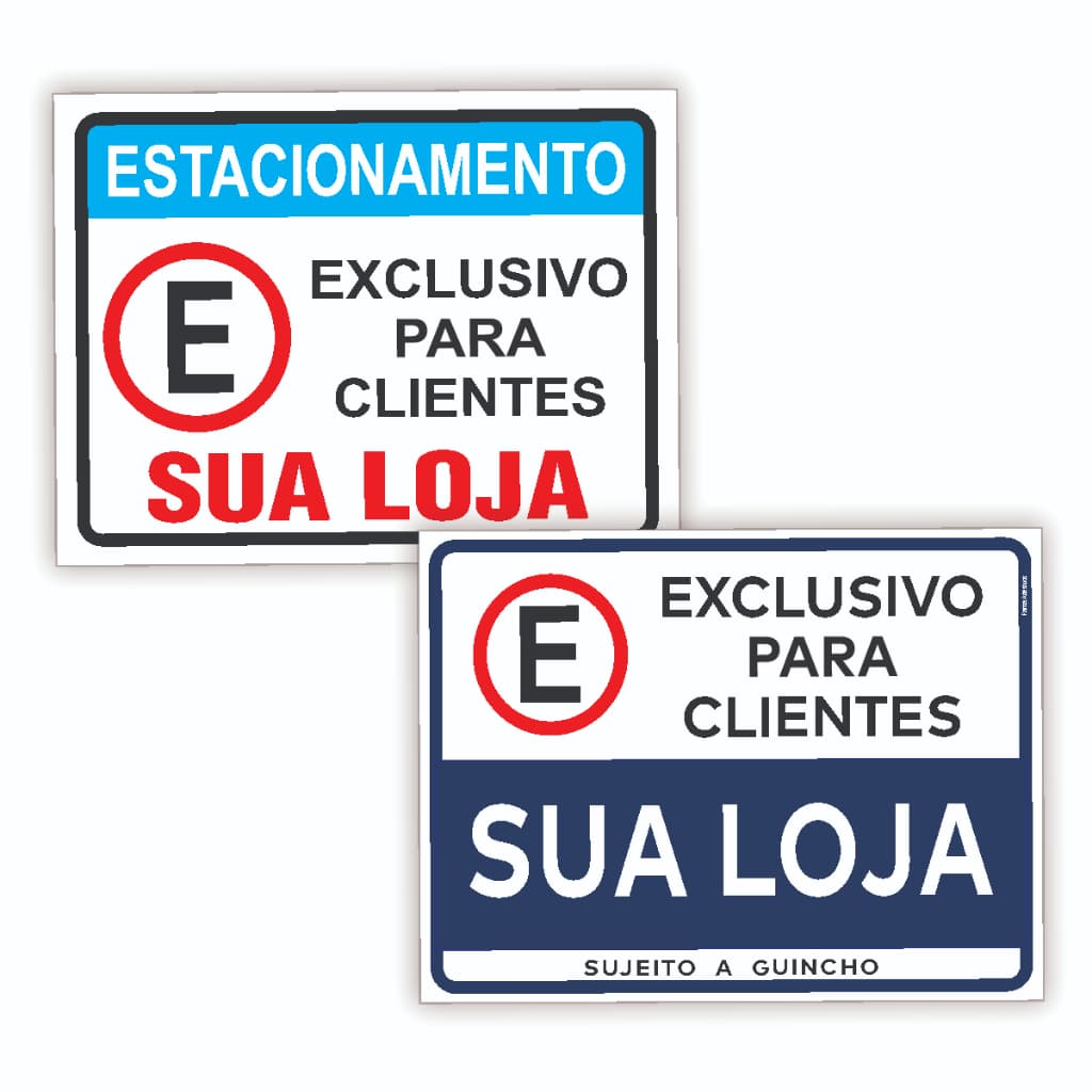 Placa Personalizada Estacionamento Exclusivo Guincho MODELOS - seu comércio loja - 30x40 cm