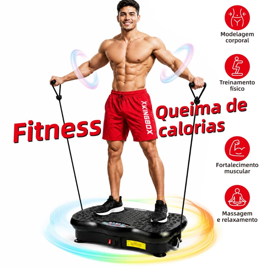 Plataforma Vibratória 99 Níveis Bivolt 110V/220V Aparelho Fitness Treinamento Corporal Emagrecimento Doméstico
