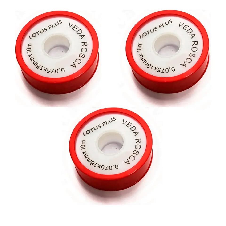 Fita Veda Rosca Teflon 18mm X 10 Metros Lotus Plus Kit 3