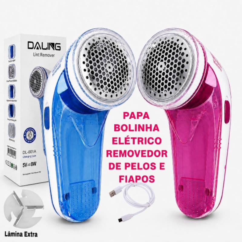 Papa Bolinha Eletrico Profissional Recarregável Tira Pelos de Roupa Tecido Sofá Casaco Lâmina Extra USB