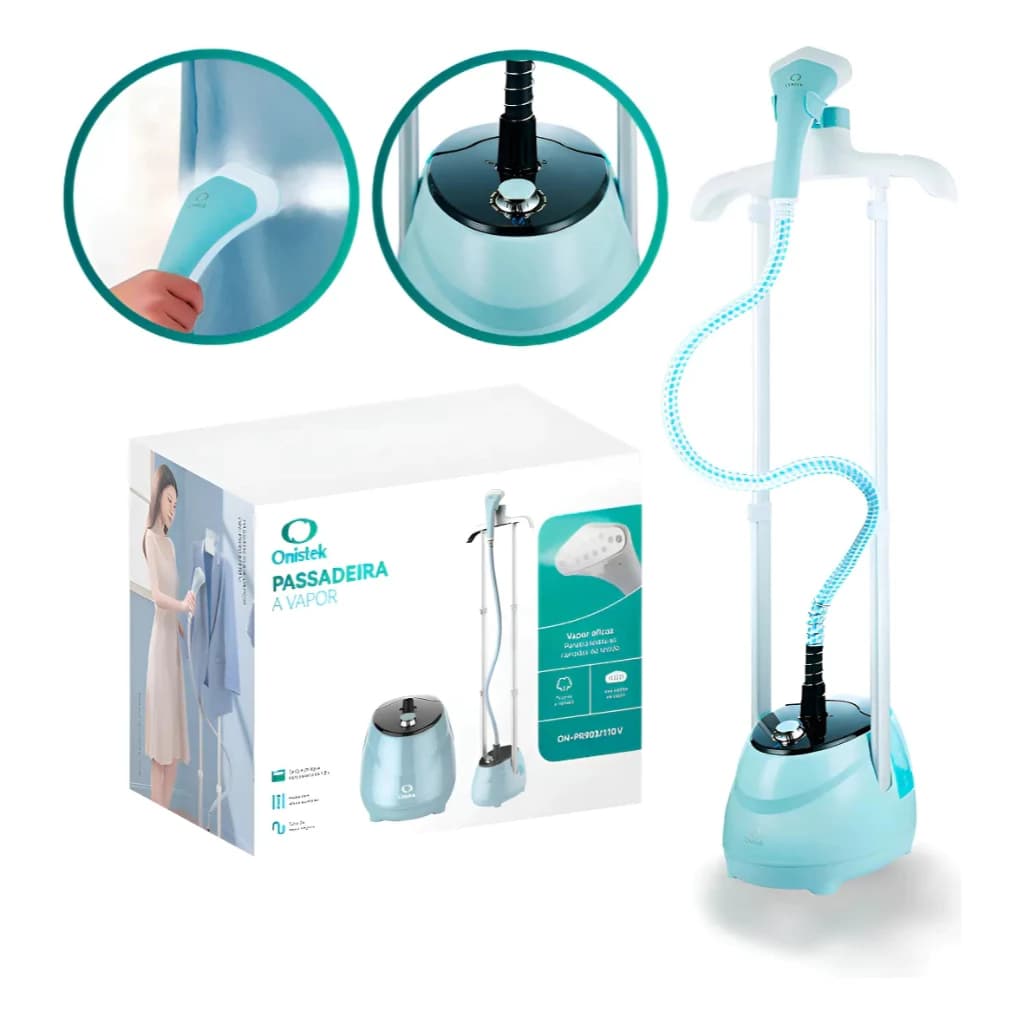 Passadeira a Vapor 1300W 10 Modos 1,8L Vertical com Suporte Altura Ajustável 127V para Casa-Onistek