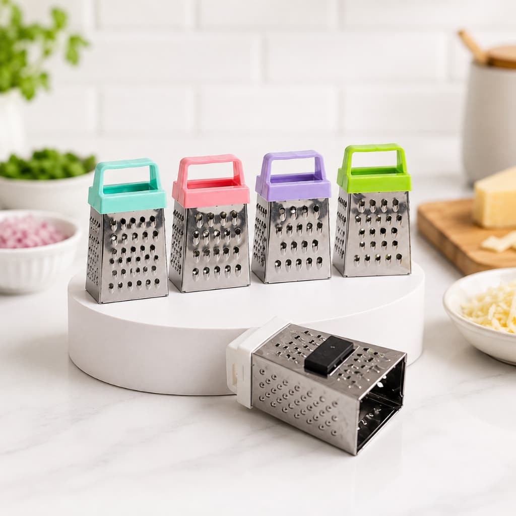 Mini Ralador Inox Compacto Versátil e Durável Para Cozinha Cores Sortidas