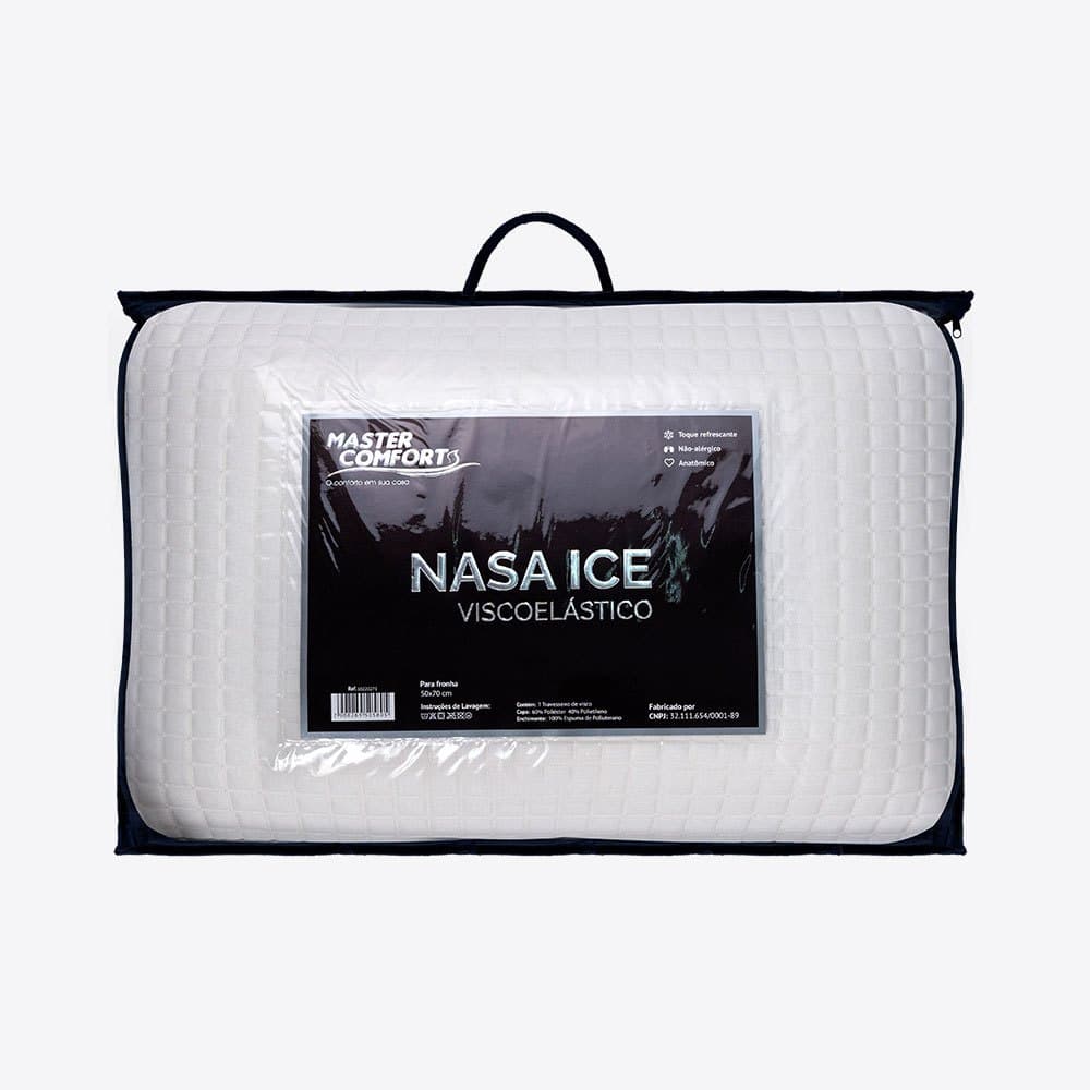Travesseiro Nasa Ice Master Comfort Viscoelástico 50x70cm Refrescante Antialérgico